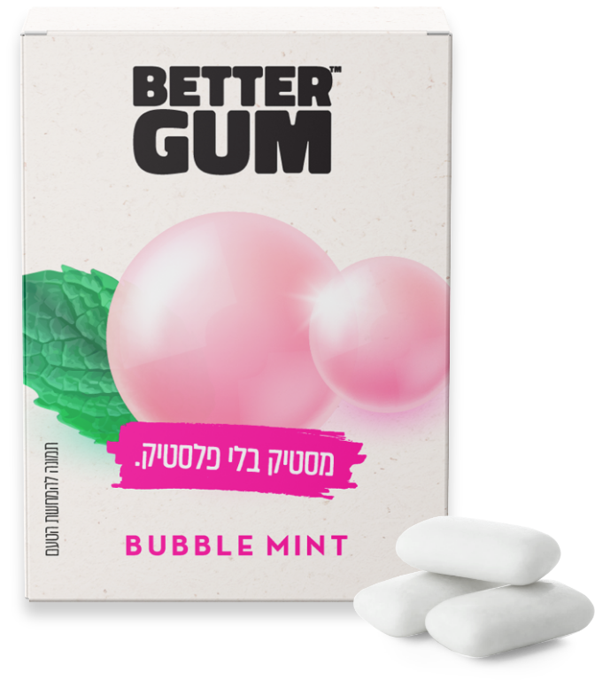 Bubble Mint Gum Better Gum מסטיק בלי פלסטיק מבית Better Place